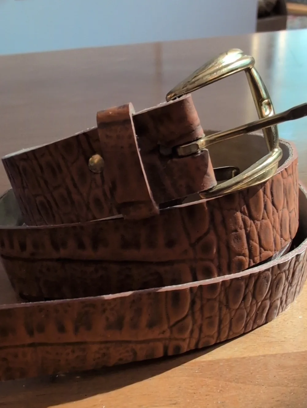 1980s Crocodile Embossed Belt.